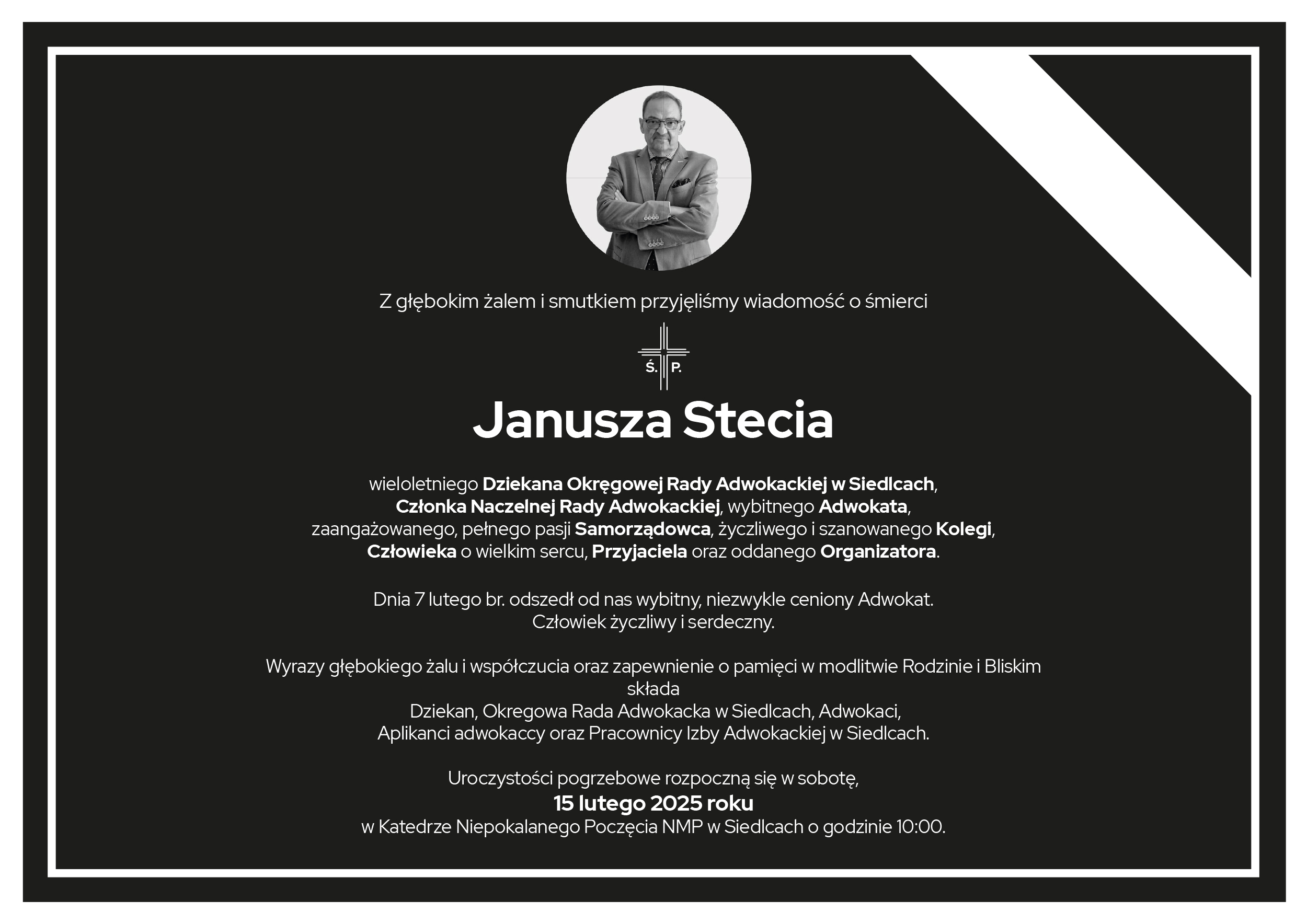 Janusz Steć nekrolog 2025